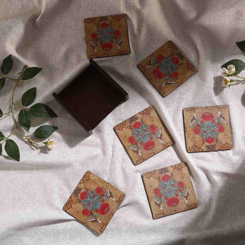 Casablanca Damask Motif Coaster - Set of 6