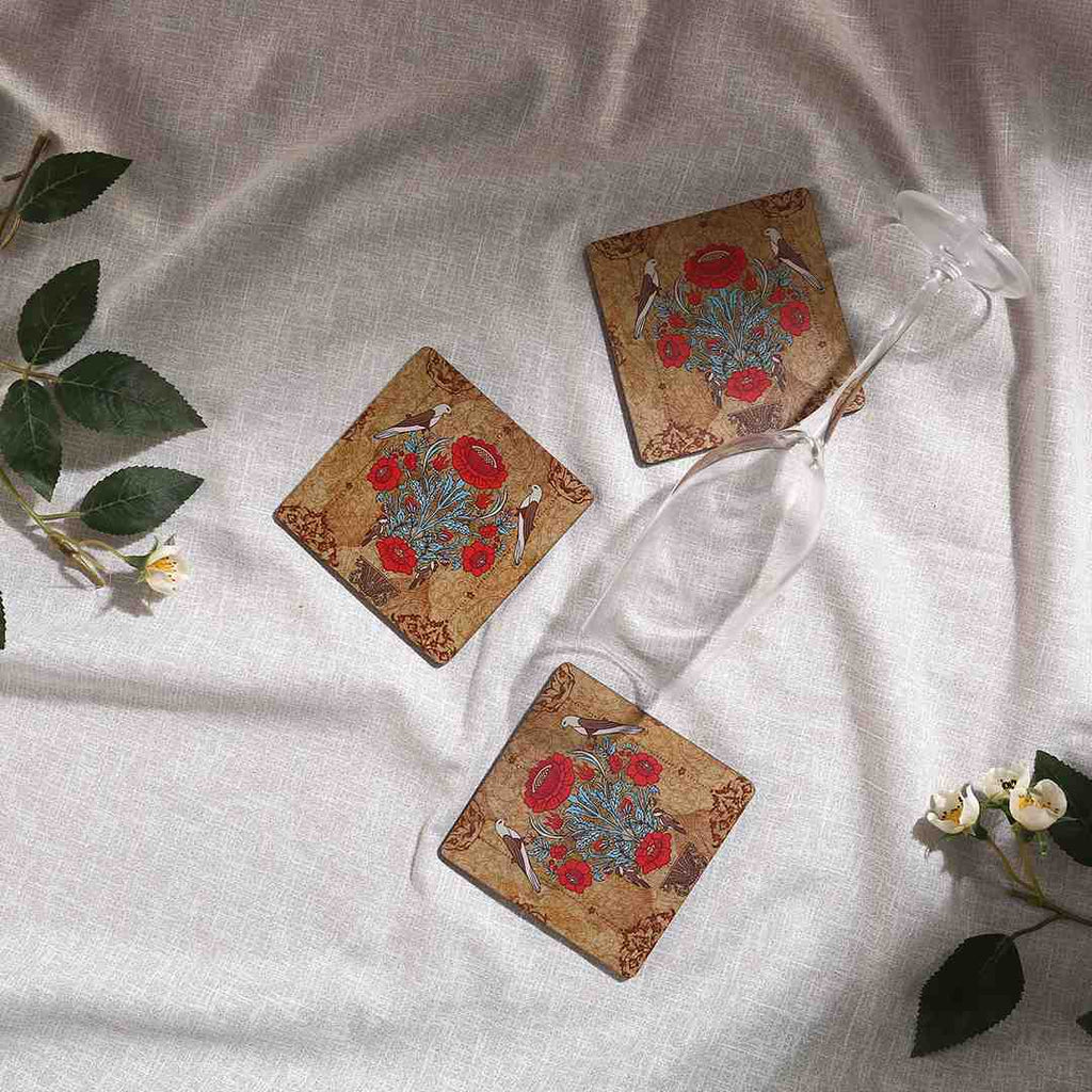 Casablanca Damask Motif Coaster - Set of 6