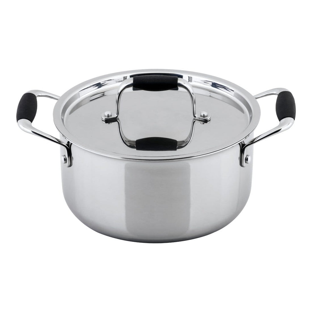 Stanton 20 cm Stainless Steel Casserole With Lid, Handle with Silicone Sleeve, Induction Friendly, 2.5mm, 3L, 25 Years Warranty