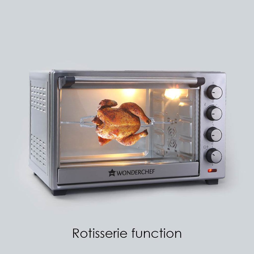 Oven Toaster Griller (OTG) - 60 Litres, Stainless Steel – with Rotisserie, Auto-shut off, heat-resistant tempered glass, 6-stage heat selection