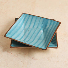 Load image into Gallery viewer, Teramo Stoneware Square Platter 8&quot; x 8&quot; - Blue