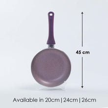 Load image into Gallery viewer, Royal Velvet Non-Stick 26 cm Fry Pan with Induction Bottom &amp; Soft-Touch Handle | Virgin Grade Aluminium | PFOA &amp; Heavy Metals Free | 3 mm thick | 2.1 litres | 2 Years Warranty | Purple
