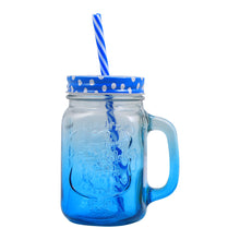 Load image into Gallery viewer, Mason Jar Set 450Ml (Yellow And Blue)