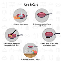 Load image into Gallery viewer, Sigma Non-stick Cookware Set, 4Pc (Kadhai with Lid, Dosa Tawa, Fry Pan), Induction Bottom, Cool Touch Bakelite Handles, Virgin Aluminium, PFOA Free, 2 Years Warranty, Red and Black