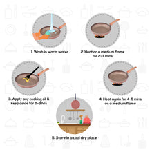 Load image into Gallery viewer, Ruby Plus 24 cm Cookware Set Bronze, Kadhai with Lid, Fry Pan, Dosa Tawa, Non-stick set of 4, Induction use, Tempered Glass Lid,
