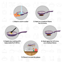 Load image into Gallery viewer, Royal Velvet Non-Stick 26 cm Fry Pan with Induction Bottom &amp; Soft-Touch Handle | Virgin Grade Aluminium | PFOA &amp; Heavy Metals Free | 3 mm thick | 2.1 litres | 2 Years Warranty | Purple