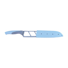 Load image into Gallery viewer, Easy Slice Stainless Steel Knife 8 Inches, Razor Sharp Double-Edged Blade, Hollow Blade Design, Full-Tang Construction, Plastic Guard for Protection, 5 Years Warranty, Blue