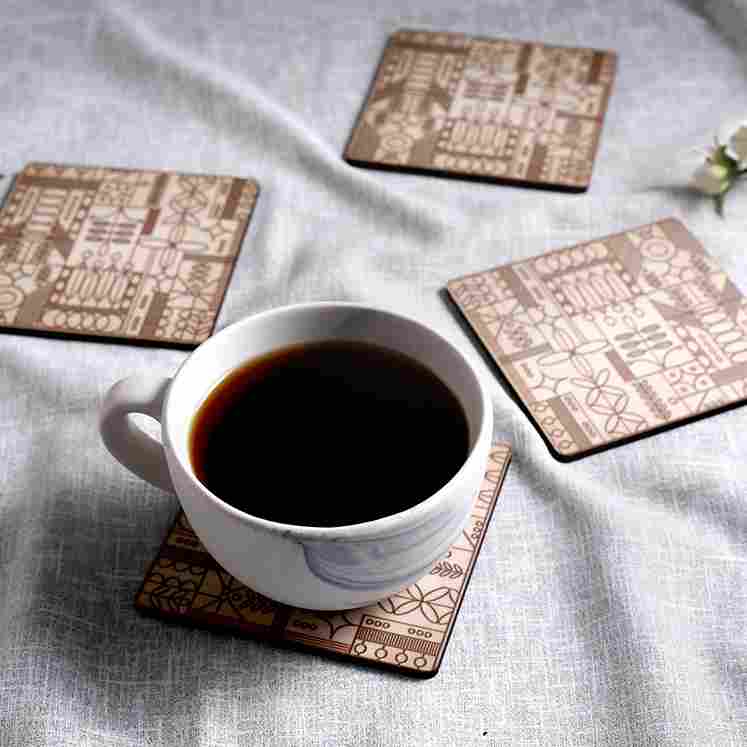 Casablanca Coaster Geometric Pattern - Set of 6 pcs