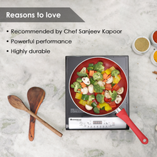 Load image into Gallery viewer, Torino Induction Cooktop with 11 Pre-set Cooking Menus|2000 Watt Induction Cooktop| Eco-friendly IGBT Technology|Crystal Glass Top Surface| LCD Digital Panel | Smart Touch Buttons|Compact &amp; Portable Induction Cooktop| 2 Year Warranty