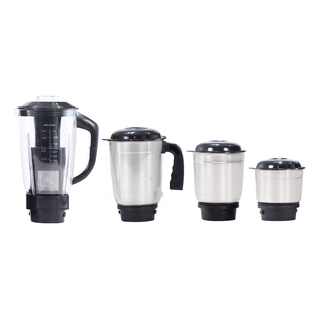 Ruby Mixer Grinder 750 W With 4 Stainless Steel Jars And Anti-Rust Stainless Steel Blades, Ergonomic Handles, 5 Years Warranty On Motor