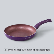 Load image into Gallery viewer, Granite Non-stick Cookware Set, 4Pc (Frying Pan With Lid, Wok, Dosa Tawa), Induction Bottom, Soft-Touch Handles, Pure Grade Aluminium, PFOA, 3.5mm, 2 Years Warranty, Purple