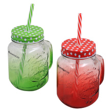 Load image into Gallery viewer, Mason Jar Set 450Ml (Red And Green)