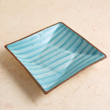 Load image into Gallery viewer, Teramo Stoneware Square Platter 8&quot; x 8&quot; - Blue