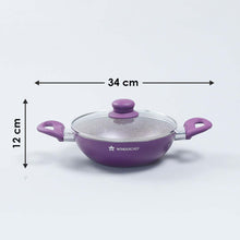 Load image into Gallery viewer, Royal Velvet 20 cm Non-Stick Wok with Lid and Induction Bottom | Soft-Touch Handle | Virgin Grade Aluminium | PFOA and Heavy Metals Free | 3 mm thick | 1.4 litres | 2 Years Warranty | Purple