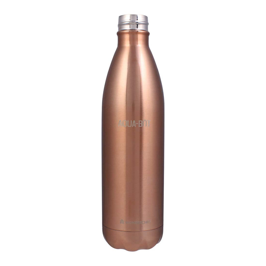 Aqua-Bot, 500ml, Double Wall Stainless Steel Vacuum Insulated Hot and Cold Flask, Spill & Leak Proof,  Brown, 2 Years Warranty