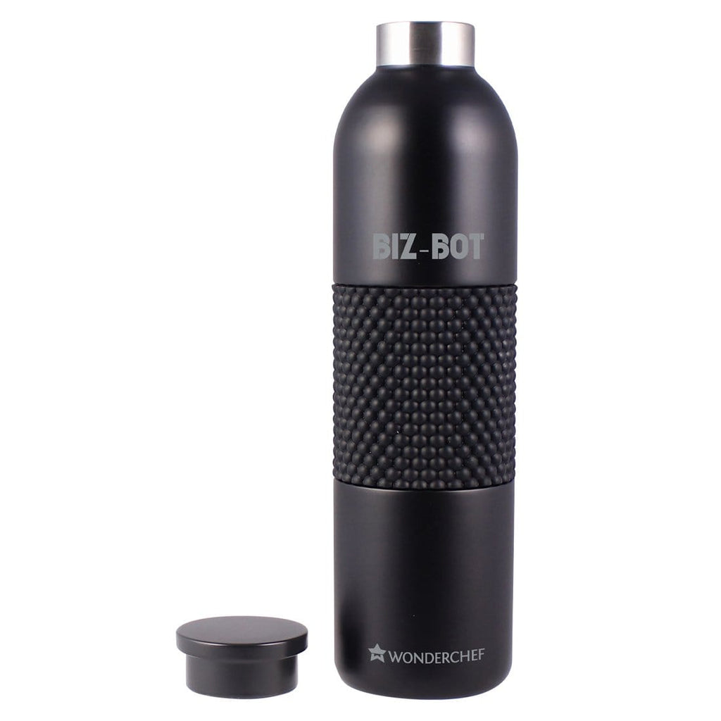 Biz-Bot, 540ml, Double Wall Stainless Steel Vacuum Insulated Hot And Cold Flask, Silicone Grip, Spill & Leak Proof, 2 Years Warranty