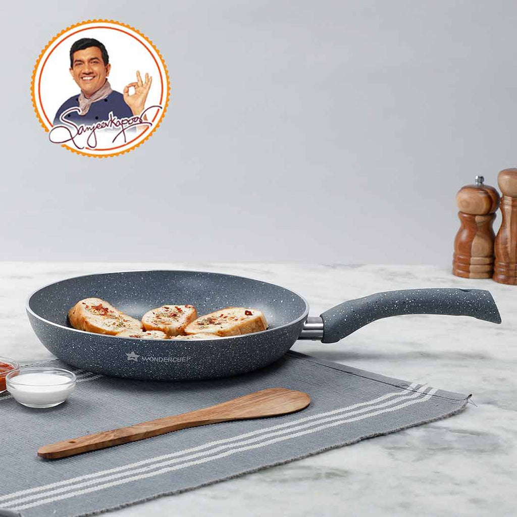 Granite 26 cm Non-Stick Fry Pan | 2 L | Grey | 5 Layer PFOA Free Non-Stick Coating | Compatible with Hot Plate, Hobs, Gas Stove, Ceramic Plate and Induction cooktop | 2 Years Warranty