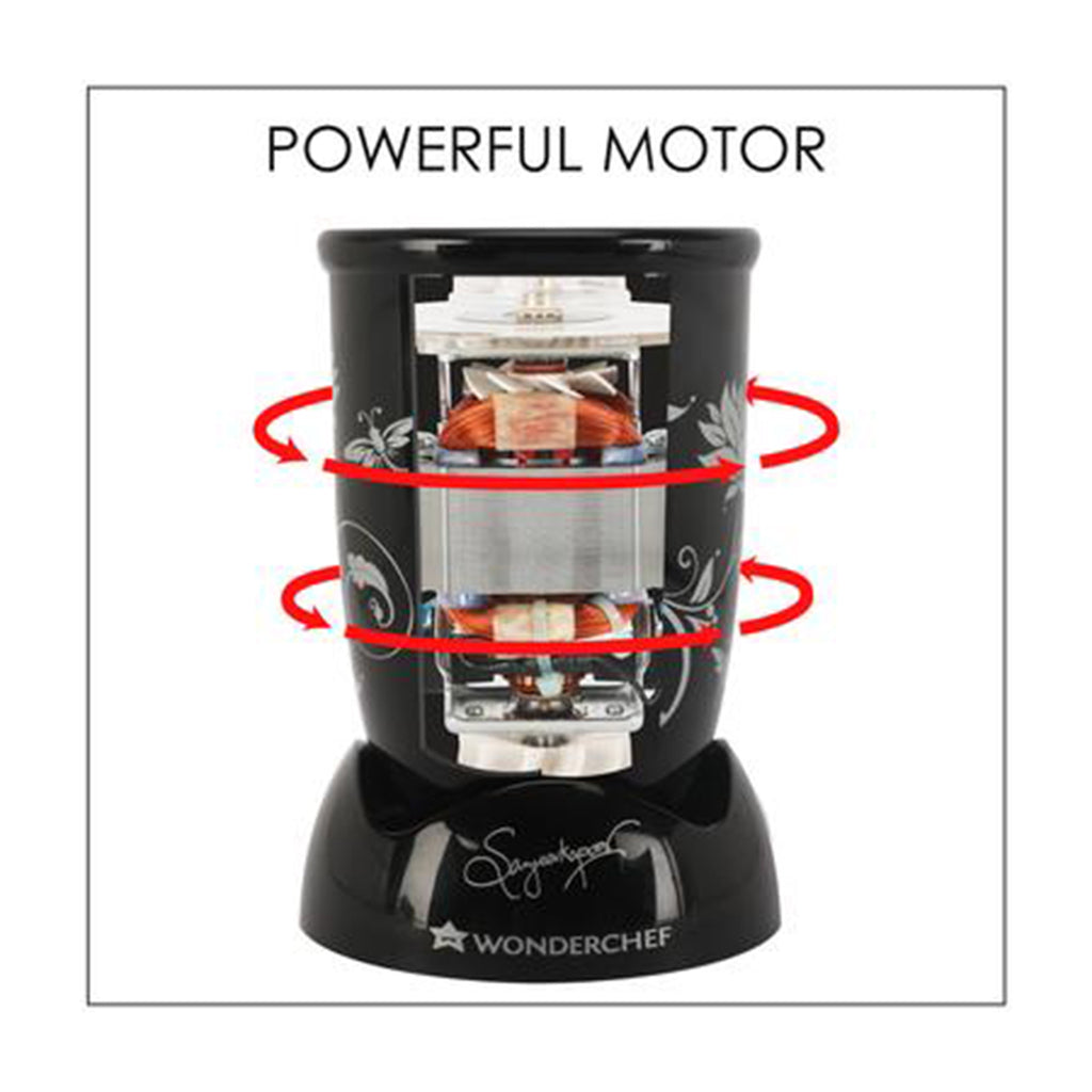 Nutri-blend 300W Mixer Grinder, Blender with 3 Unbreakable Jars in Black, Suitable for USA and Canada Only, SS Blades, High-speed motor, E-Recipe Book By Chef Sanjeev Kapoor