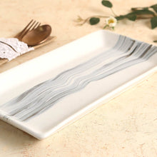 Load image into Gallery viewer, Teramo Stoneware Rectangular Platter 12&quot; x 6&quot; - Marble White