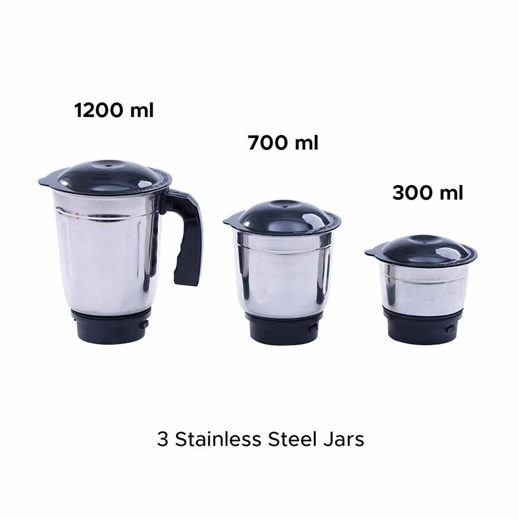 Capri Mixer Grinder 550W Black Red 5 Years Warranty Wonderchef