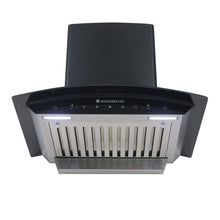 Load image into Gallery viewer, Ultima 60cm 1200 m3/hr Auto Clean Curved Glass Chimney | Baffle Filter | 1200M3/Hr powerful suction | Touch + 3 speed Motion Sensor control | Low Noise | 7 Year Warranty on Motor | 1 Year Comprehensive Warranty on Product | Black