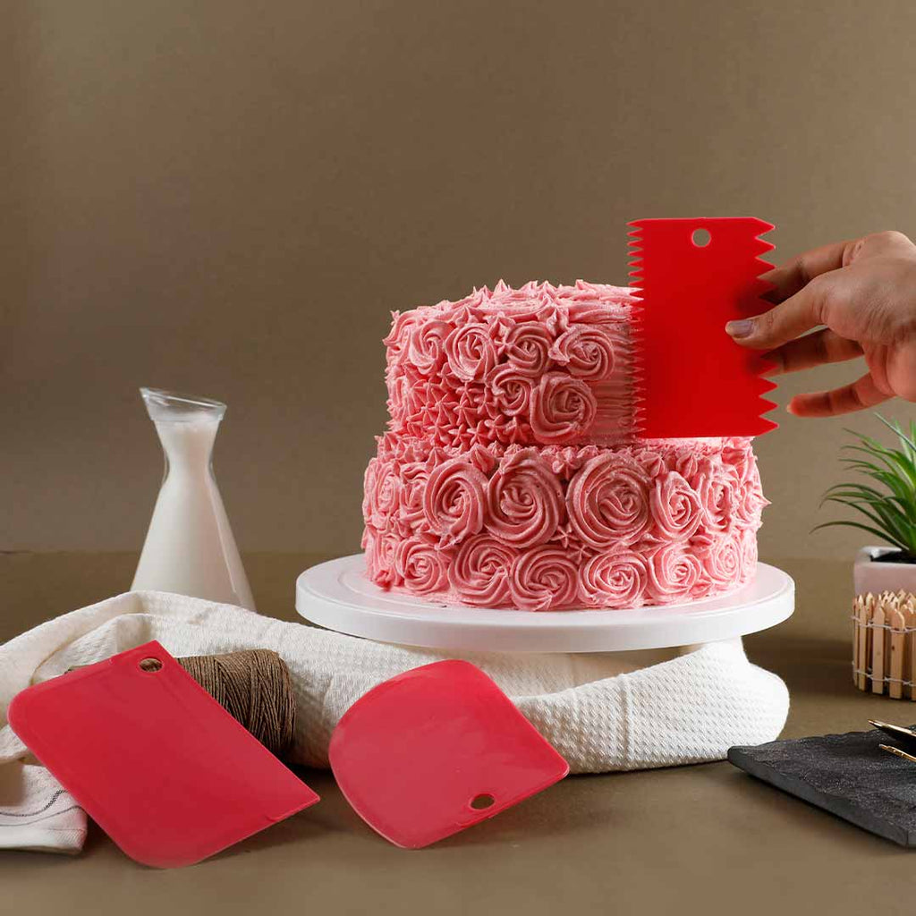 Ambrosia Cake Scrapers (3-in-1)- Pink
