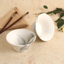 Load image into Gallery viewer, Teramo Stoneware Japanese Bowl 210 ml - Marble White (Set of 2)