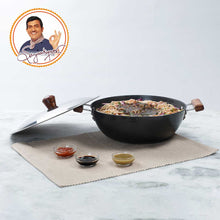 Load image into Gallery viewer, Ebony Hard Anodized 28 cm Wok with Lid | 4.5 Litre | Ideal for Biryani, Pulao|  Black / Brown