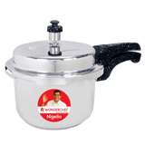 Granite Induction Base 3L Pressure Cooker with Outer Lid, Silver with Black Handle