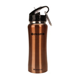 Gym-Bot, 500ml, Stainless Steel Single Wall Water Bottle, Light Weight, Spill and Leak Proof, Brown, 2 Years Warranty