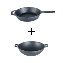 Load image into Gallery viewer, Forza Cast-iron Fry Pan, 24cm and Forza Cast-iron Kadhai, 24cm