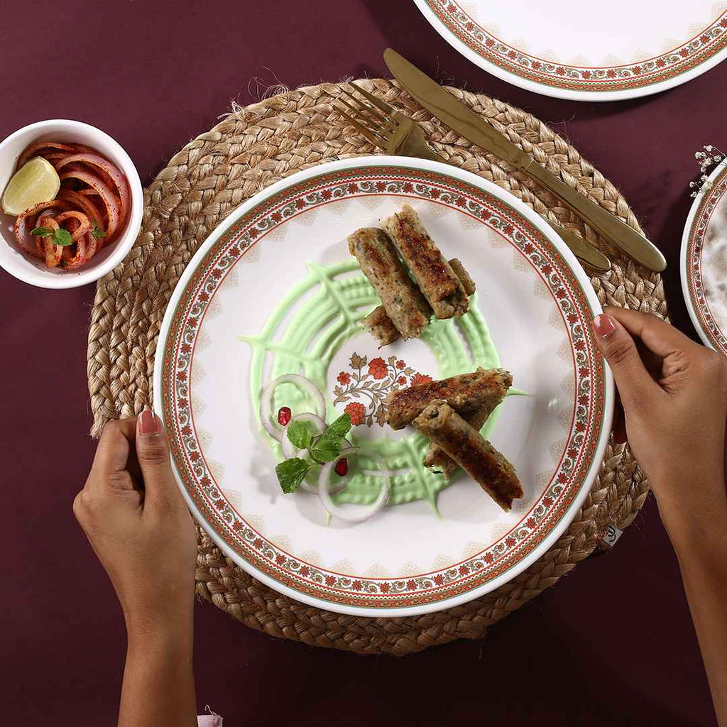 Venice Royal Red Dinner Set of 31 Pcs | 100% Food Grade Melamine | Elegant | Break & Stain Resistant | Designer Dinnerware
