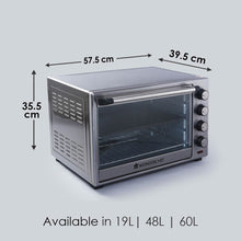 Load image into Gallery viewer, Oven Toaster Griller (OTG) - 48 Litres, Stainless Steel – with Rotisserie, Auto-shut off, Heat-Resistant Tempered Glass, 6-Stage Heat Selection