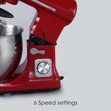 Load image into Gallery viewer, Crimson Edge Die-Cast Metal Kitchen Stand Mixer and Beater with 6 Speed Settings | 1000W Powerful Copper Motor | 5L SS Bowl | Whisking Cone, Mixing Beater, Dough Hook Attachments &amp; Splash Guard | For Home Cooks &amp; Professional Bakers| 2 Years Warranty| Red