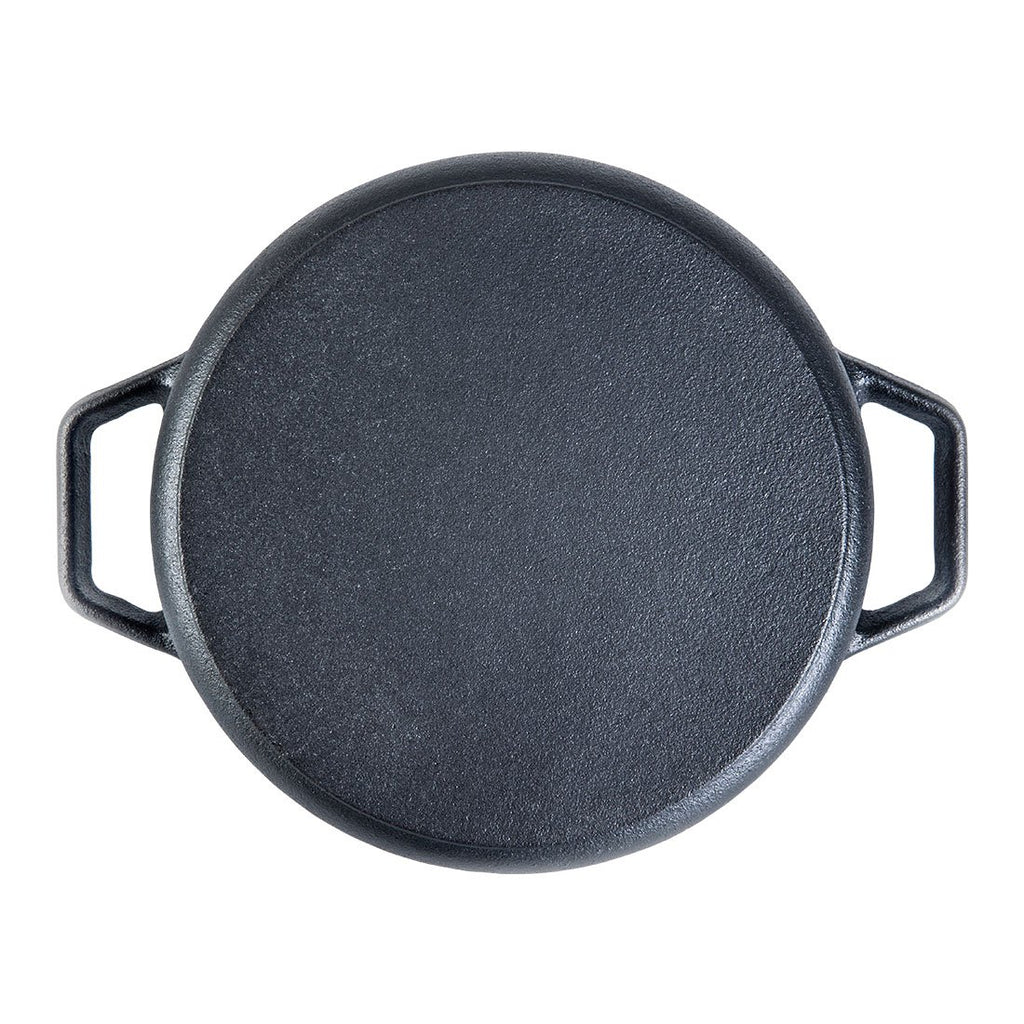 Forza Cast-Iron Fry Pan, Pre-Seasoned Cookware, Induction Friendly, 20cm, 3.8mm and Forza Cast-Iron Casserole With Lid, Pre-Seasoned Cookware, Induction Friendly, 25cm, 4.7L, 3.8mm