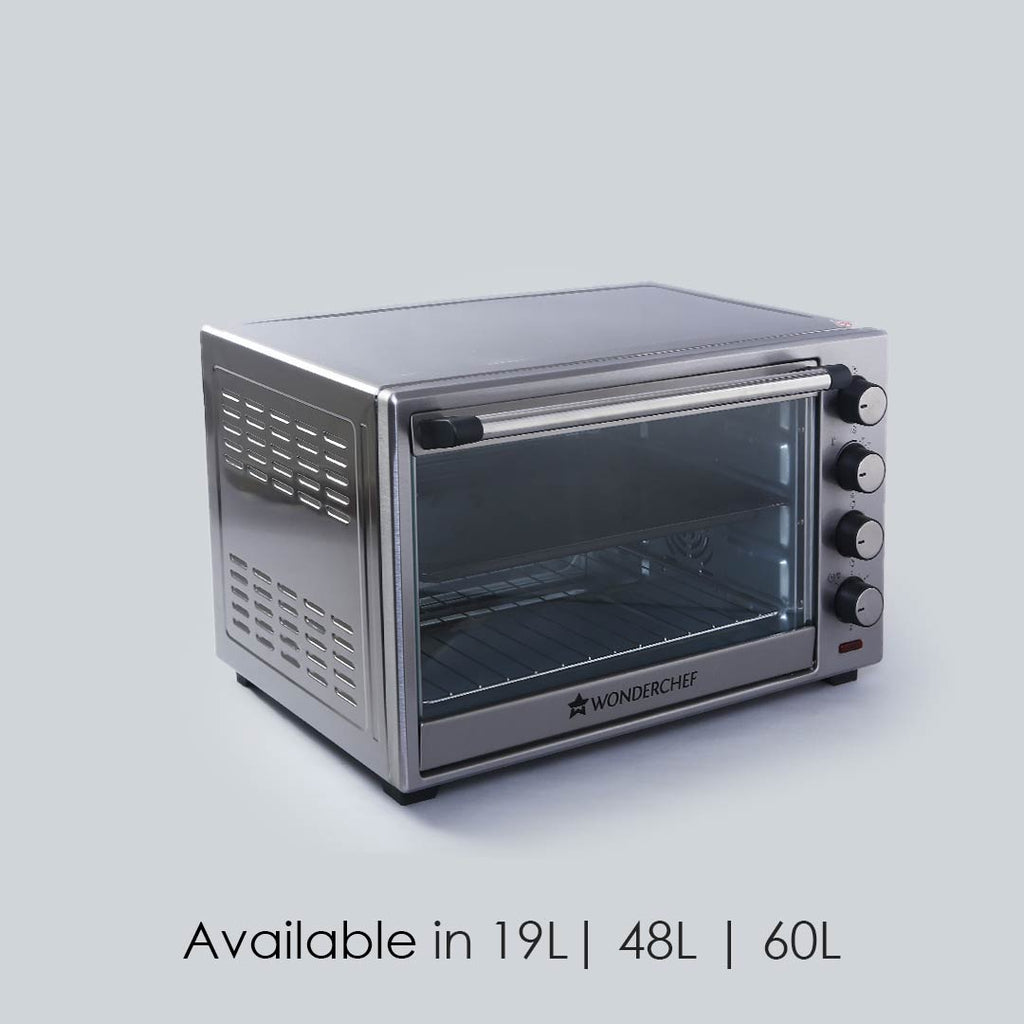 Oven Toaster Griller (OTG) - 60 Litres, Stainless Steel – with Rotisserie, Auto-shut off, heat-resistant tempered glass, 6-stage heat selection