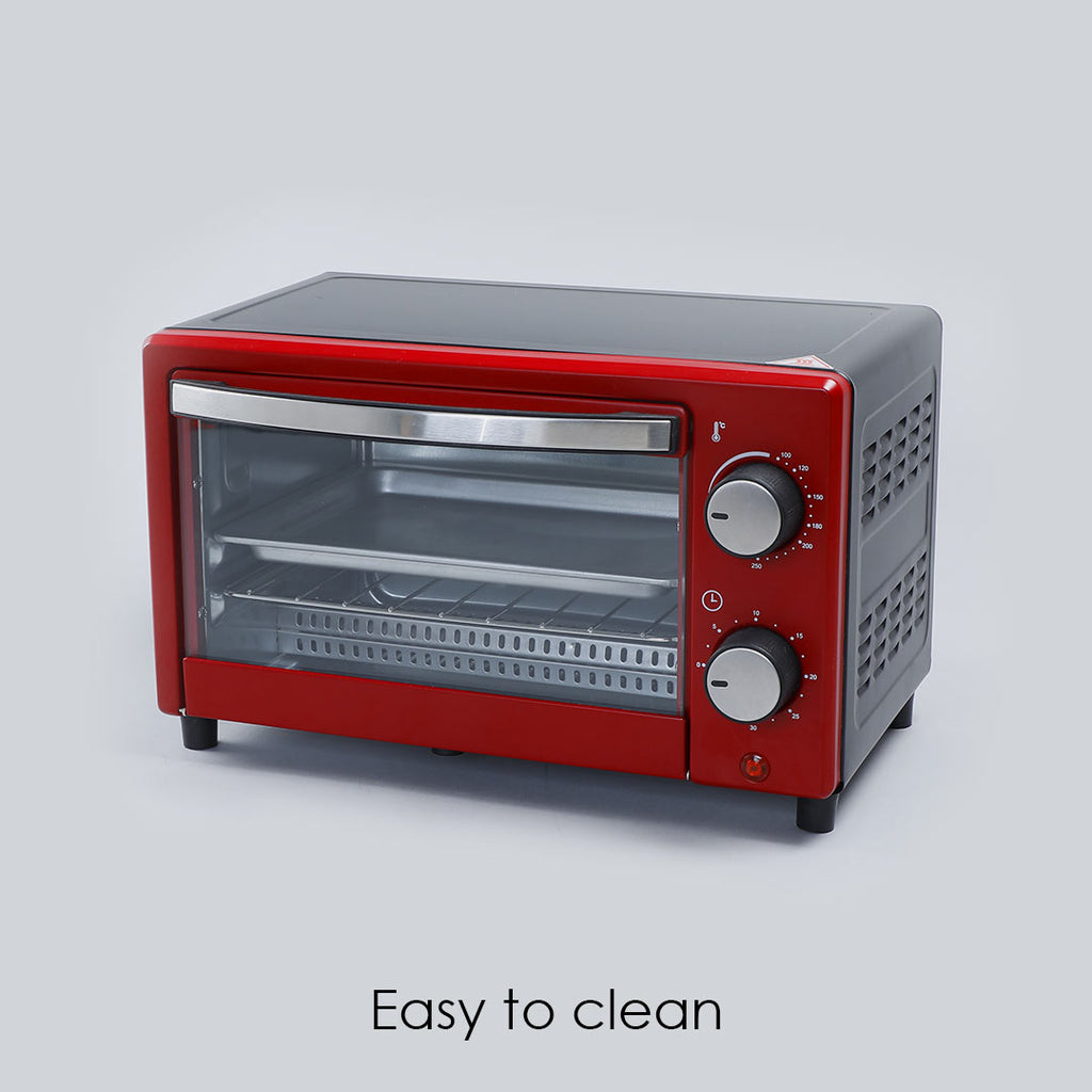 Oven Toaster Griller (OTG) Crimson Edge - 9 Litres - with Auto-shut Off, Heat-resistant Tempered Glass, Multi-stage Heat Selection, 2 Years Warranty, 650W, Red