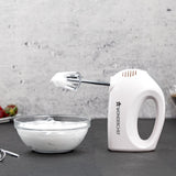 Ultima Plus Hand Mixer, 200W, 5 Speed Setting, Stainless Steel Beater and Kneading Hooks, 2 Years Warranty, White