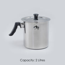 Load image into Gallery viewer, Stainless Steel Milk Boiler 2 Lires | Cool-touch Knob and Handle | Whistle Indicator | Easy Pouring | Silver