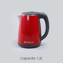 Load image into Gallery viewer, Electric Kettle Crimson Edge, 1.2 Litres, Stainless Steel Interior with Auto-shut Off, 2-level Safety, Cool Touch Plastic Exterior, 2 Years Warranty, 1500W, Red