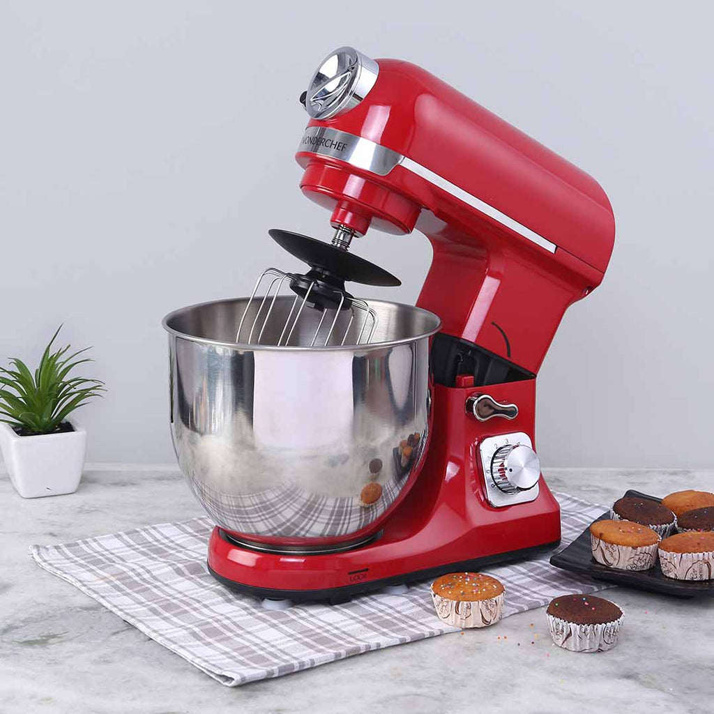 Crimson Edge Die-Cast Metal Stand Kitchen Mixer & Beater with free att –  Wonderchef