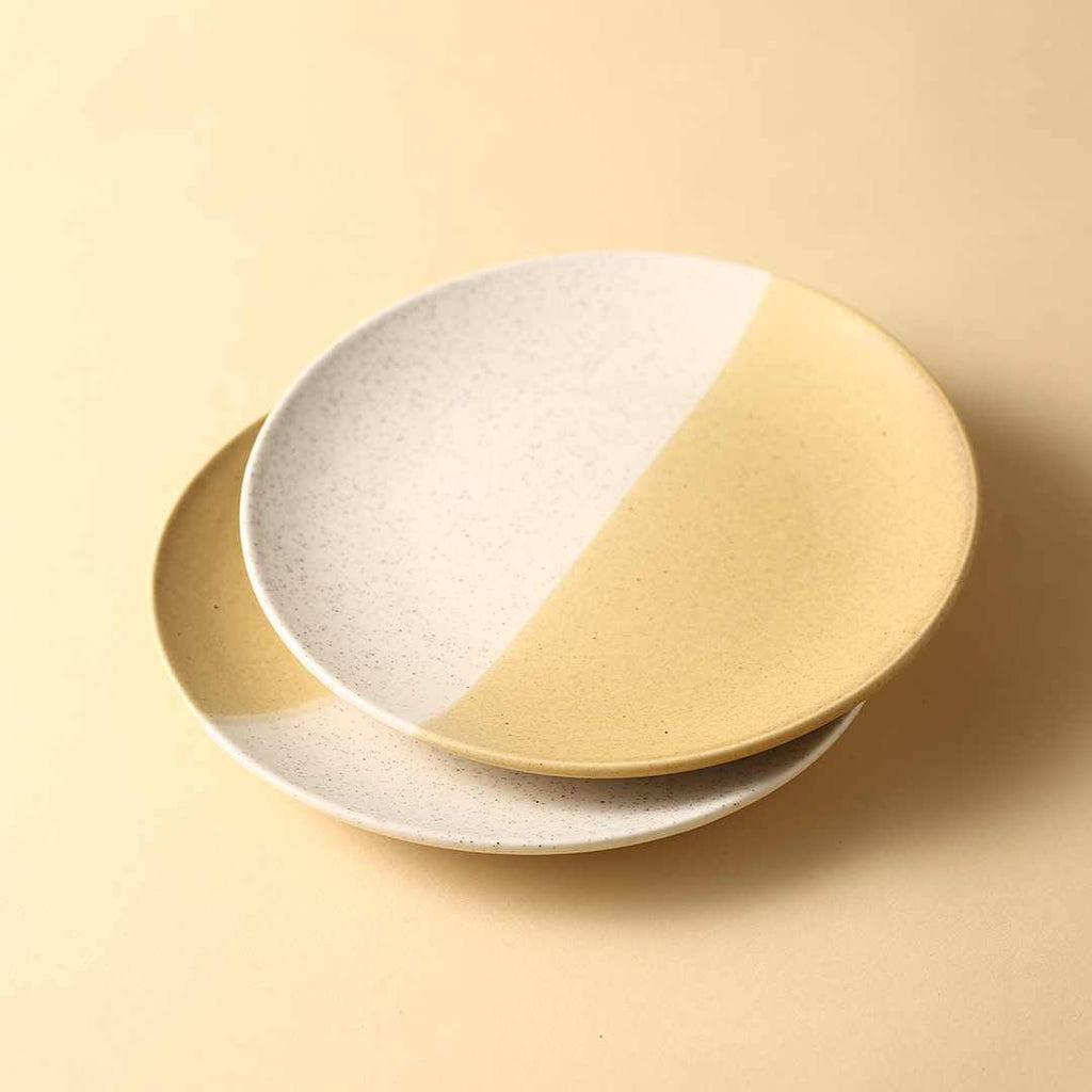 Teramo Yellow Quarter Plate set of 2