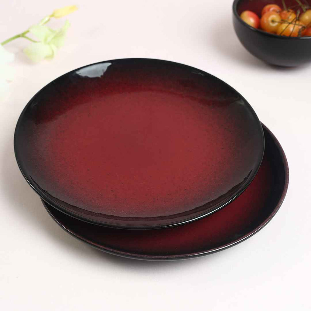 Teramo Red Glaze Dinner Plates Set of 2