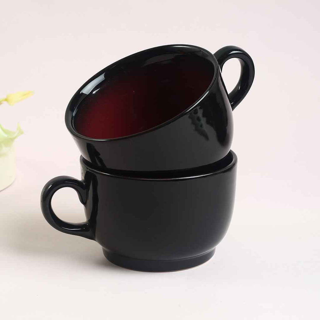 Teramo Red Glaze Soup Mug Set of 2