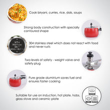 Load image into Gallery viewer, Regalia Induction Base 3L Pressure Cooker with Inner Lid, 2 Years Warranty, Red