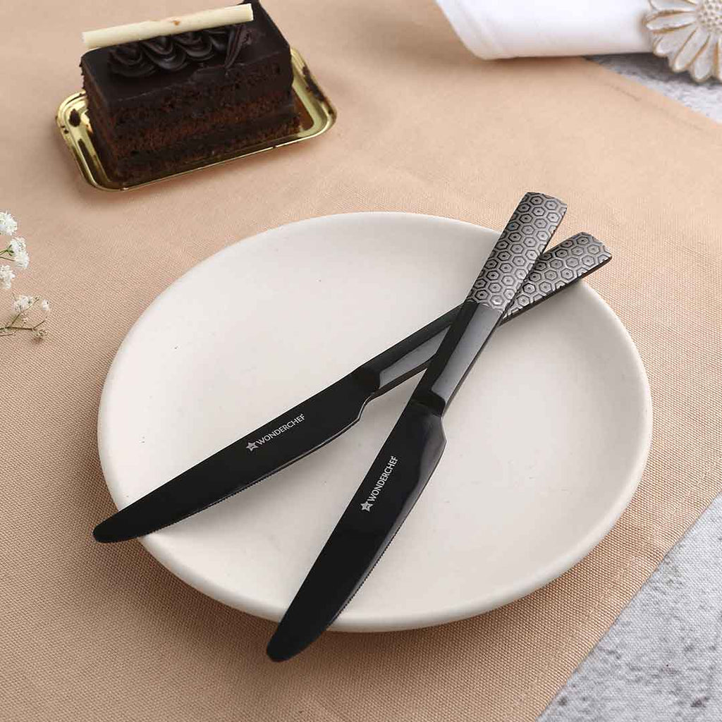 Roma Dinner Knife  - Black - Set of 2pcs
