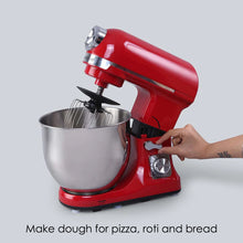 Load image into Gallery viewer, Crimson Edge Die-Cast Metal Kitchen Stand Mixer and Beater with 6 Speed Settings | Pasta Attachments | 1000 W Powerful Copper Motor | 5 L SS Bowl | Includes Whisking Cone, Mixing Beater, Dough Hook Attachments &amp; Splash Guard | 3 Year Warranty | Red