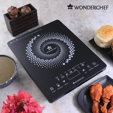 Load image into Gallery viewer, Easy Cook Hot Plate Infrared Cooktop with Feather Touch Control &amp; 6 Power Settings|2200 Watt Induction Cooktop|Pre-set Menus for Soups, Curries, Dals, Saute Masala|Crystal Glass Top Surface| LED Digital Panel | Smart Touch Buttons| 1 Year Warranty