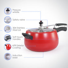 Load image into Gallery viewer, Regalia Induction Base 5L Pressure Cooker with Inner Lid, 2 Years Warranty, Red