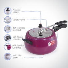 Load image into Gallery viewer, Regalia Induction Base 5L Pressure Cooker with Inner Lid, 2 Years Warranty, Purple